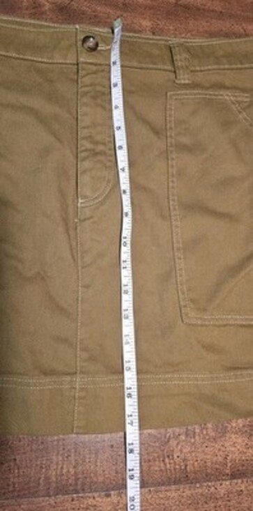 Old Navy Women`s SZ 18 Cotton Twill Olive Green Utility Cargo Mini Skirt NWT - Picture 6 of 6